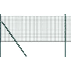 vidaXL Zaunpfosten Grün 25 x 0,4 m (12 x 12 mm Maschen) Stahl und PVC