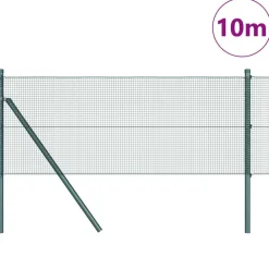 vidaXL Zaunpfosten Grün 10 x 0,8 m (12 x 12 mm Maschendraht)