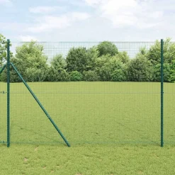 vidaXL Zaunpfosten Grün 25 x 1,6 m (25 x 25 mm Gitter) Stahl und PVC