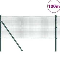 vidaXL Zaunpfosten Grün 100 x 0,4 m (25 x 25 mm Netz) Stahl und PVC