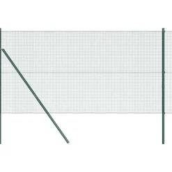 vidaXL Zaunpfosten Grün 25 x 1,4 m (12 x 12 mm Netz) Stahl und PVC