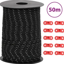 vidaXL Zeltleine Reflektierend mit Seilspannern 50 m 3 mm