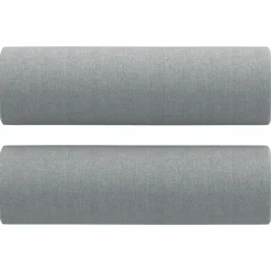 vidaXL Zierkissen 2 Stk. Hellgrau Ø15x50 cm Stoff
