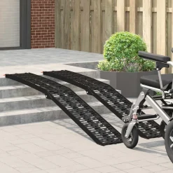 vidaXL Zusammenklappbare Motorradrampe 340 kg pro Rampe 2 pcs Schwarz