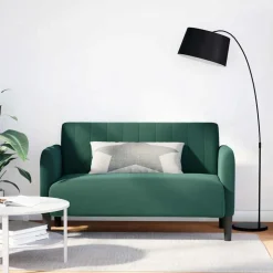 vidaXL Zweisitzer-Sofa Dunkelgrün 109 cm Samt