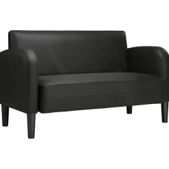 vidaXL Zweisitzer-Sofa Schwarz 110 cm Kunstleder
