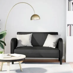 vidaXL Zweisitzer-Sofa Schwarz 110 cm Kunstleder