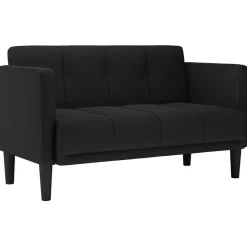 vidaXL Zweisitzer-Sofa Schwarz 111 cm Stoff