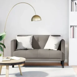 vidaXL Zweisitzer-Sofa Taupe 111 cm Stoff