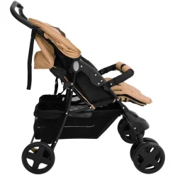 vidaXL Zwillingskinderwagen Taupe Stahl