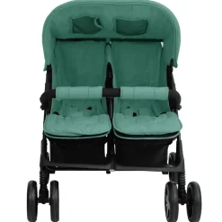 vidaXL Zwillingskinderwagen Grün Stahl