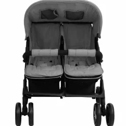 vidaXL Zwillingskinderwagen Hellgrau Stahl