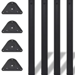 4x höhenverstellbares Tischbein Schwarz 710 mm